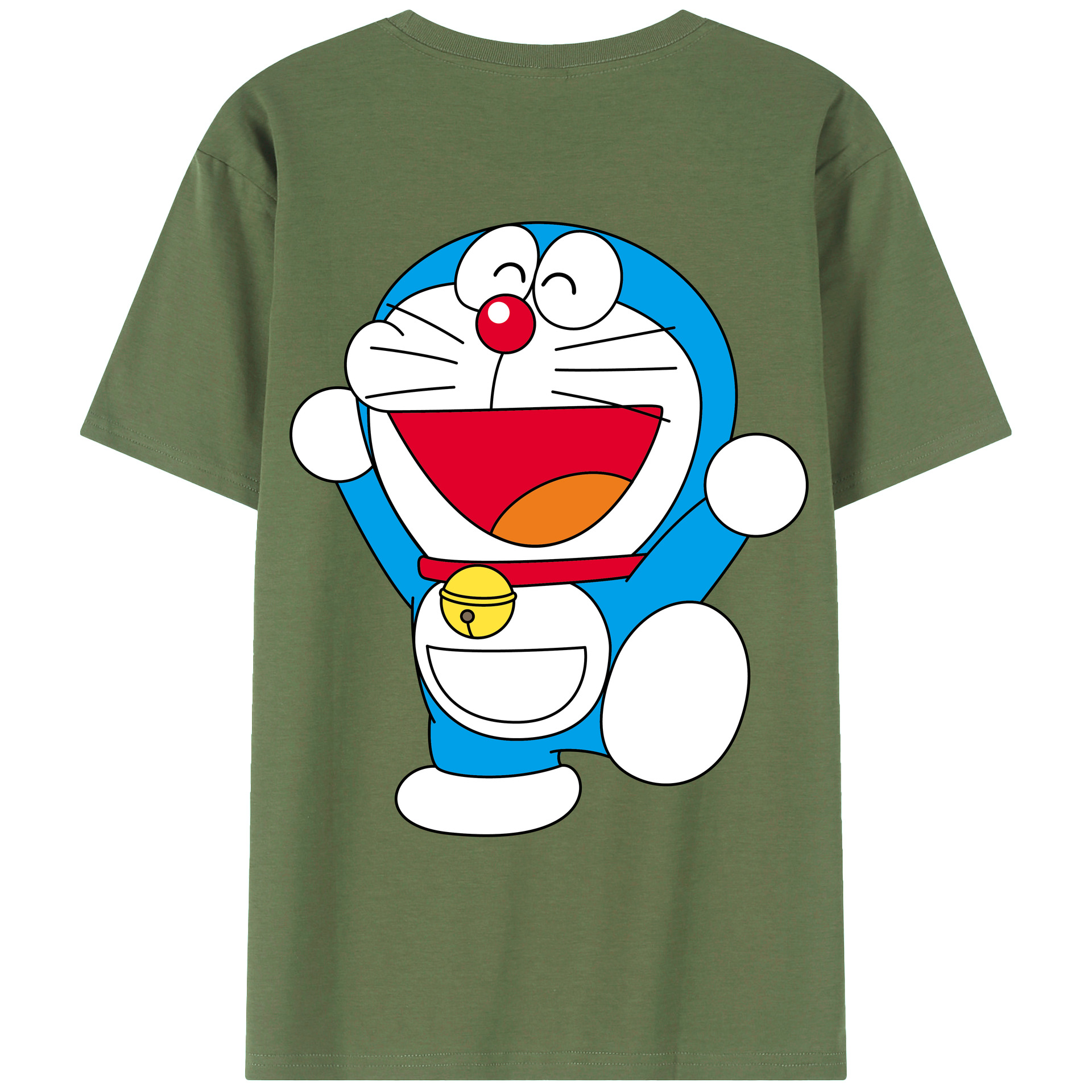 （画像用） ドラえもん Doraemon 綿100％ メンズ半袖Tシャツ（バックプリント） 通気性
